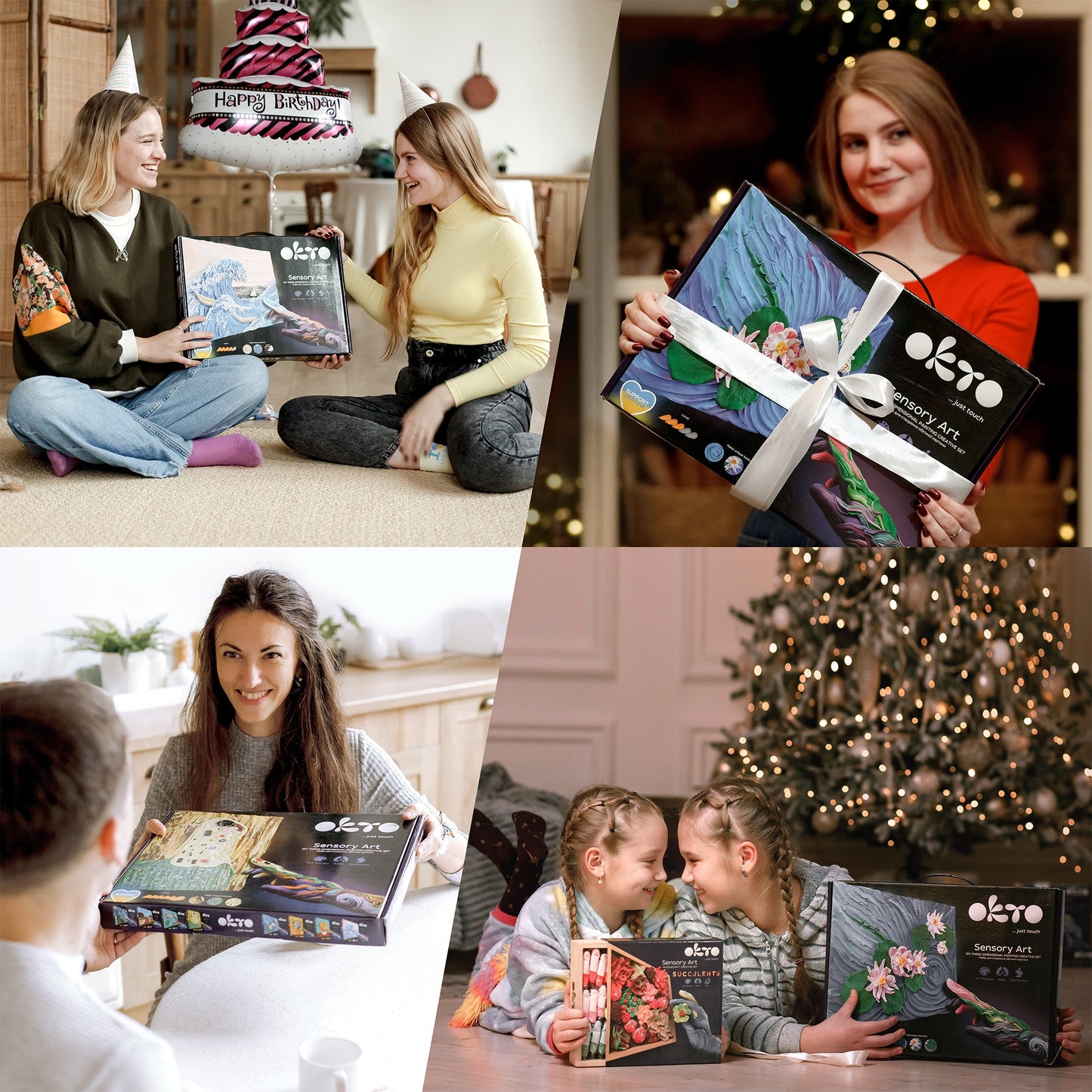 OKTO Sensory Art 3D Painting “Starry Night” – 11.8” x 15.7” Canvas Kit