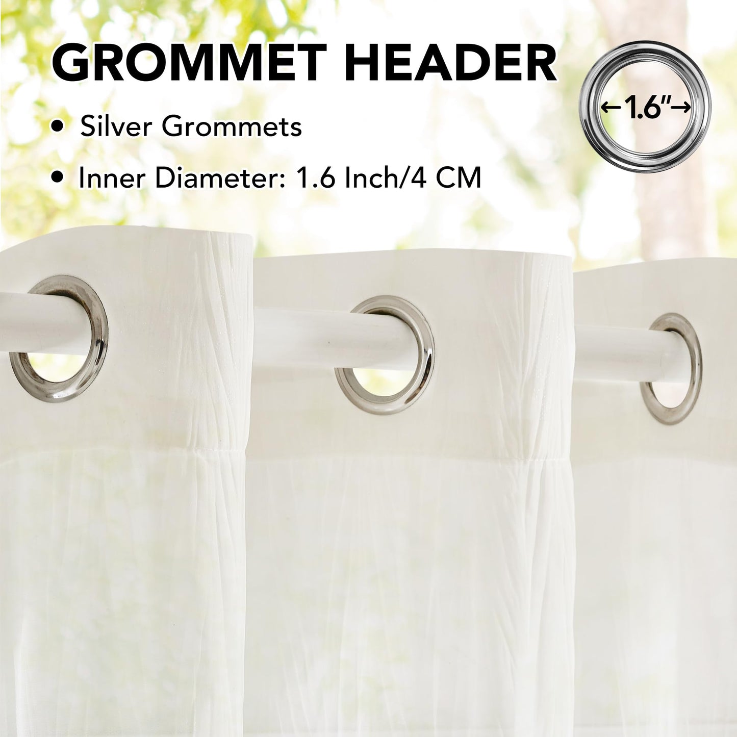 Sheer Grommet Curtains with Summer Flowers