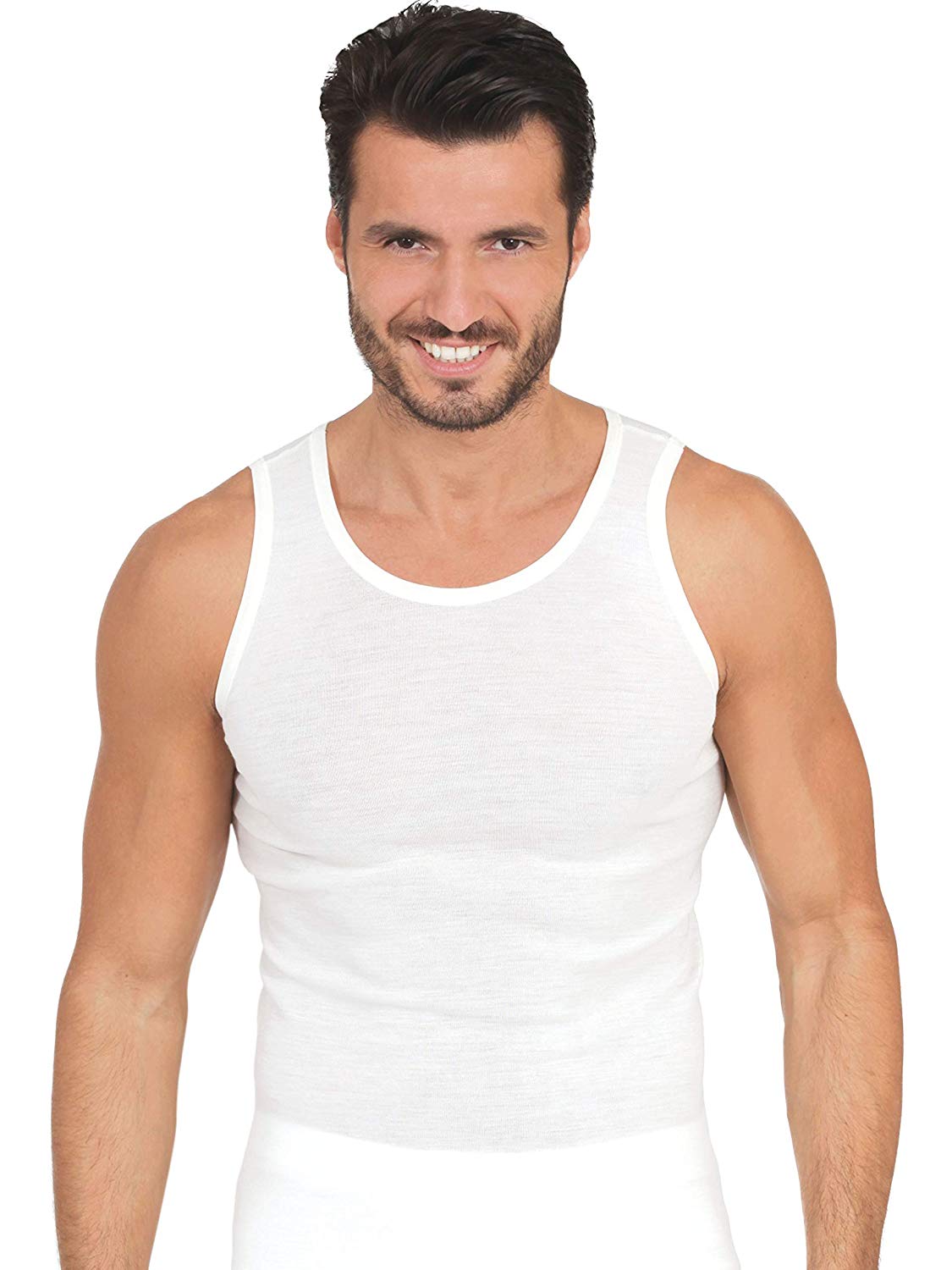 MaRe Luxury Merino Wool Blend (50% Merino Wool) Men's Sleeveless Shirt. Proudly Made in Italy.