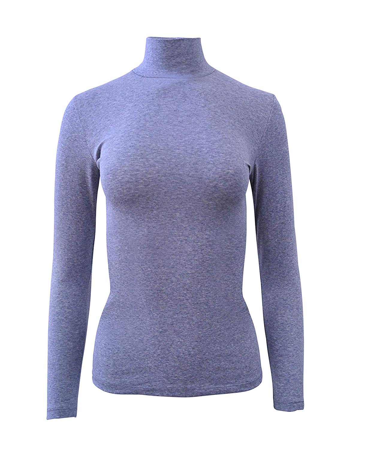 BASIC COTTON Free Spirit Premium Quality Cotton Women's Turtleneck Long-Sleeved T-Shirt.