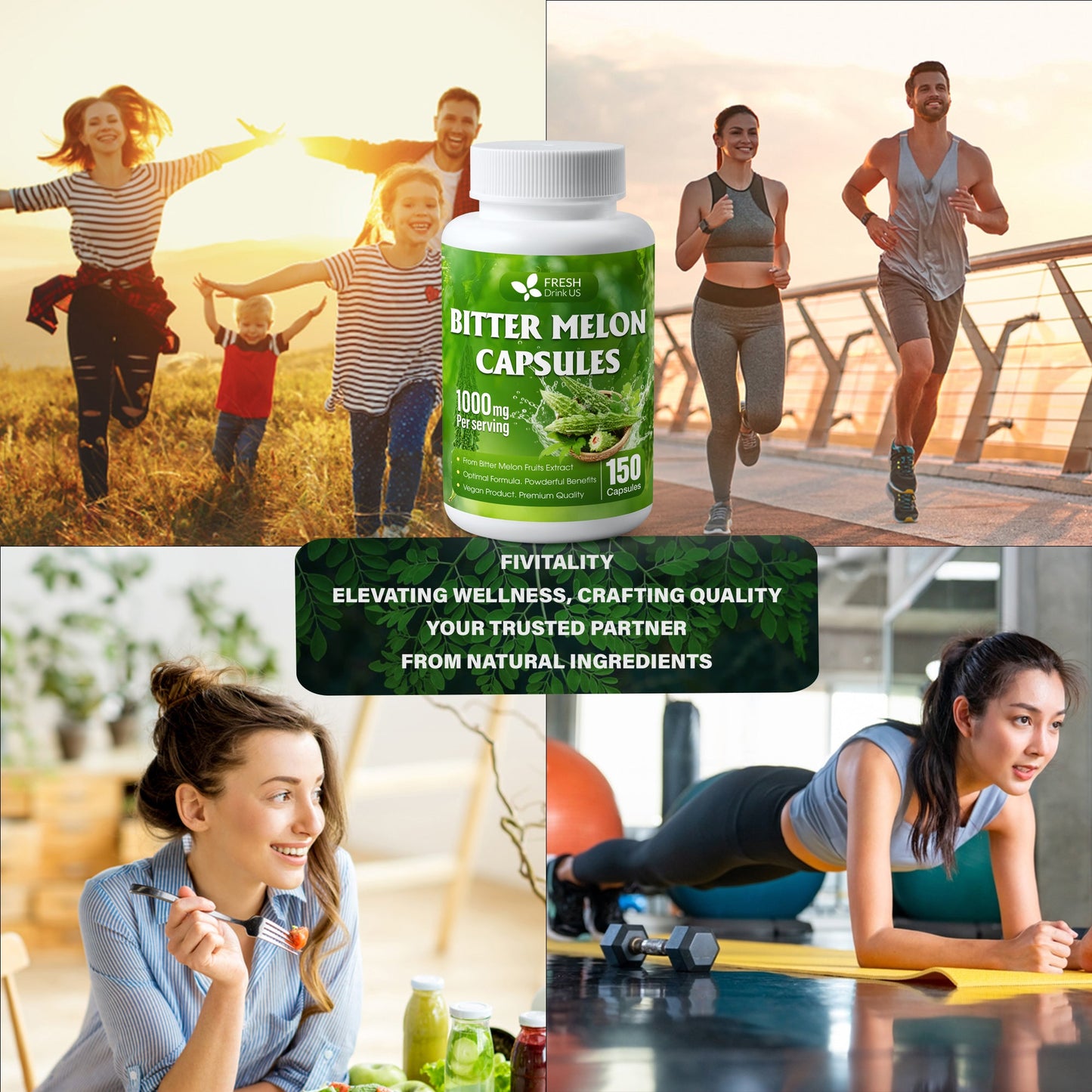 Bitter Melon Capsules, 1000mg, 150 Capsules - Gluten Free, Non-GMO