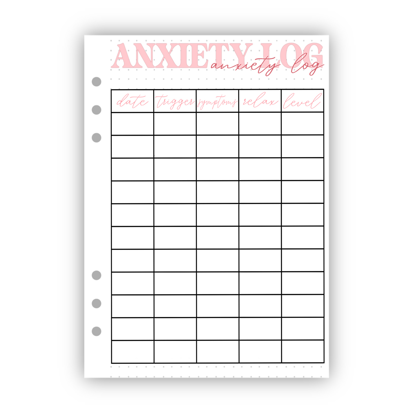 Anxiety Log