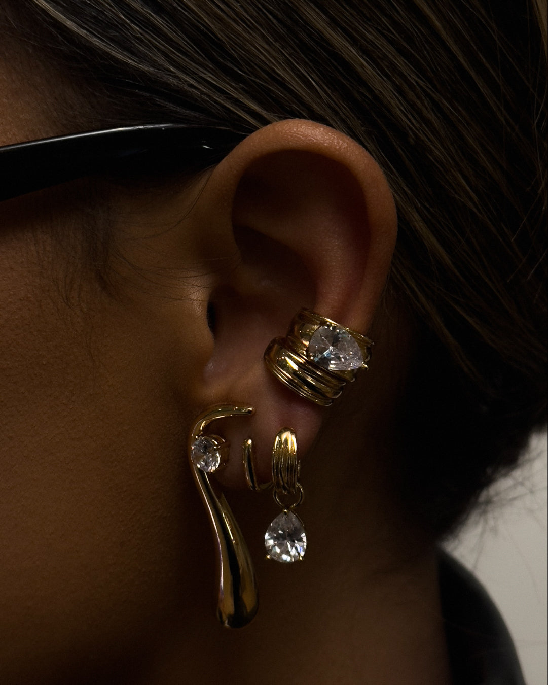 The Mini Chain Link Huggies- Two Tone