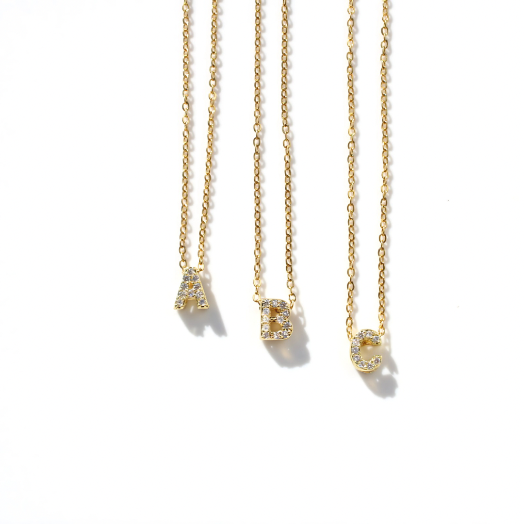 Mini Bling Initial Necklace
