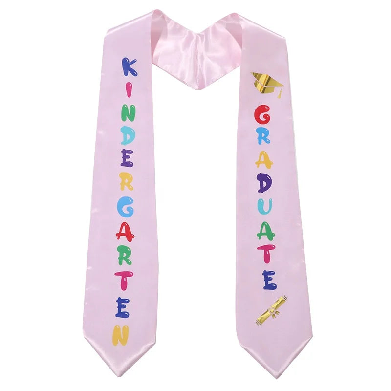 2023 Kids Graduation Stole Kindergarten Printed Graduation Stole Unisex Kindergarten Graduate Printed Satin Sash