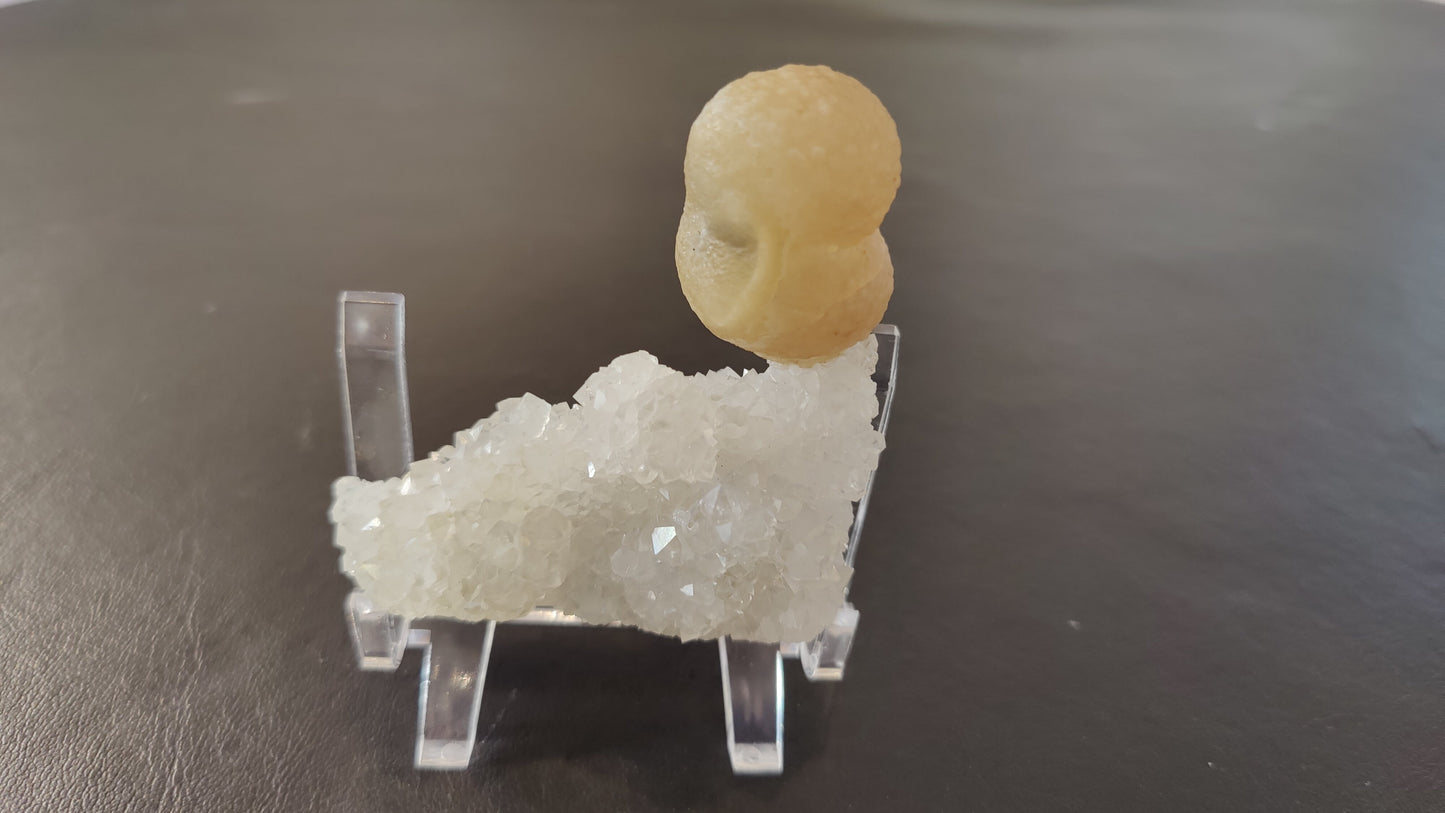 Fluorite Ball on Quartz Matrix from India