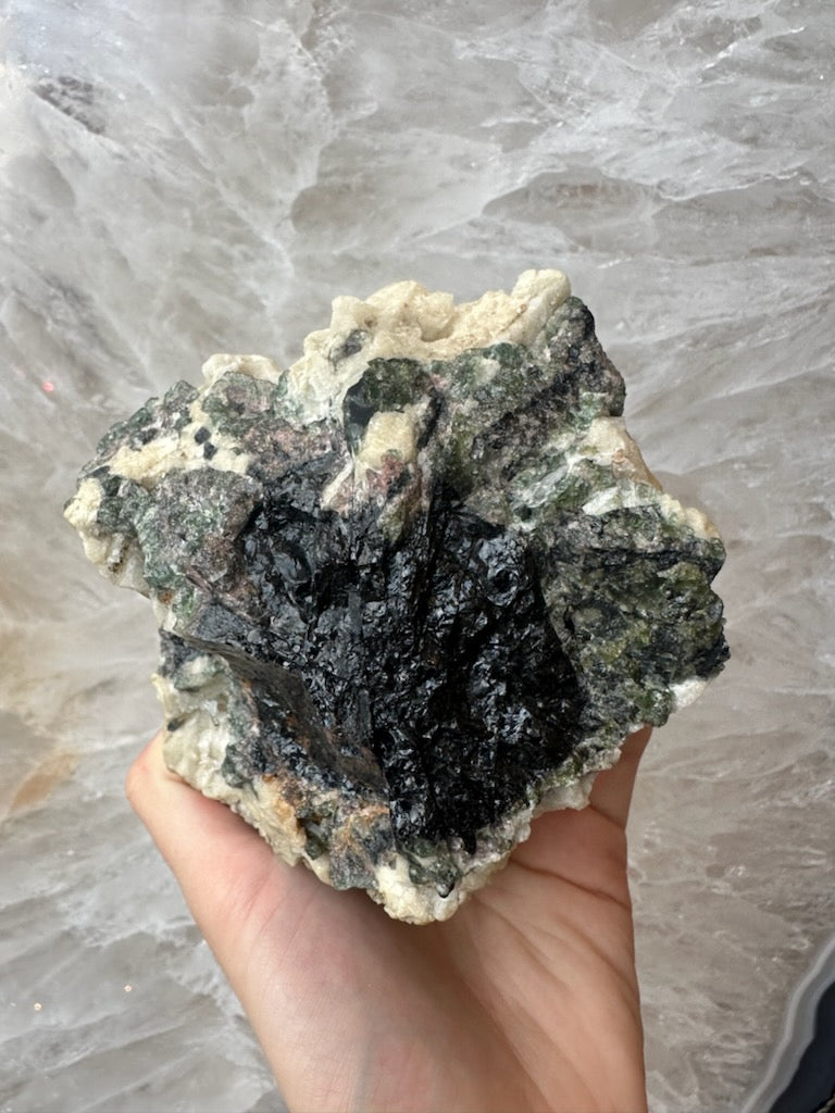 Tourmalinated Albite Cluster 1.1 kg