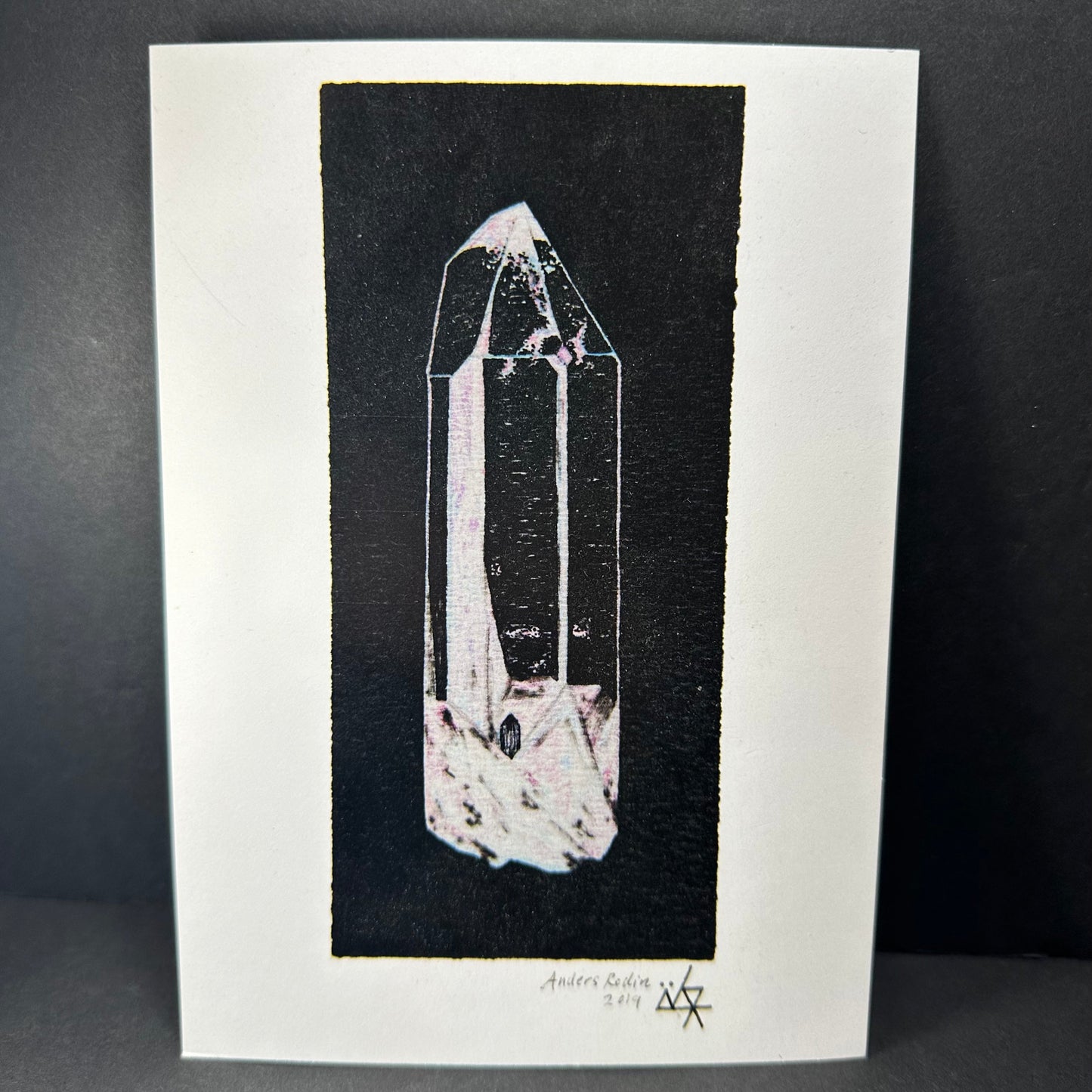 Hand Drawn Quartz Crystal Artwork Postcard