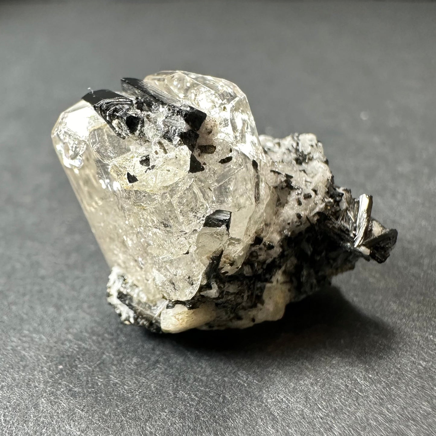 White Topaz with Black Tourmaline Mt. Antero, San Isabel National Forest, Colorado