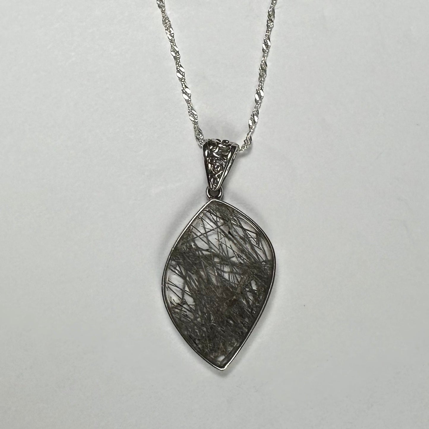 Rutilated Quartz Flame Pendant