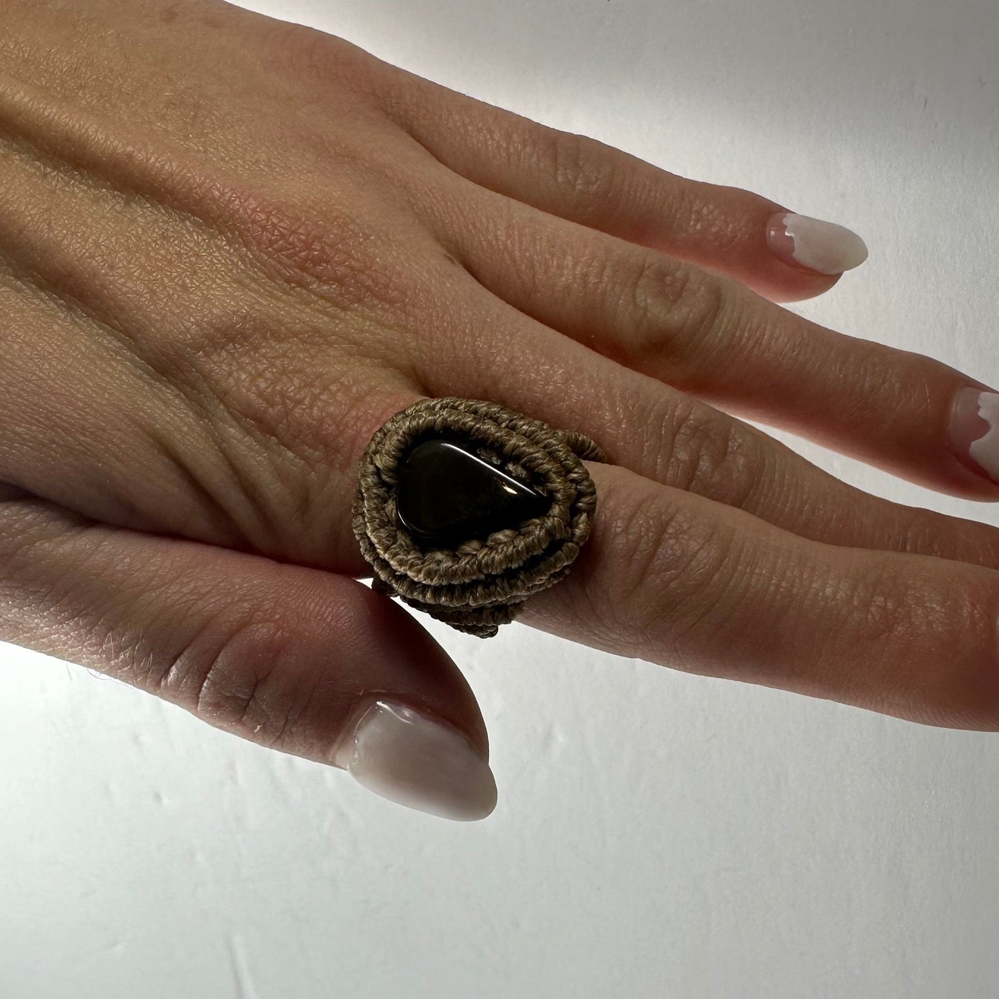 Handmade Woven Ring with Stone