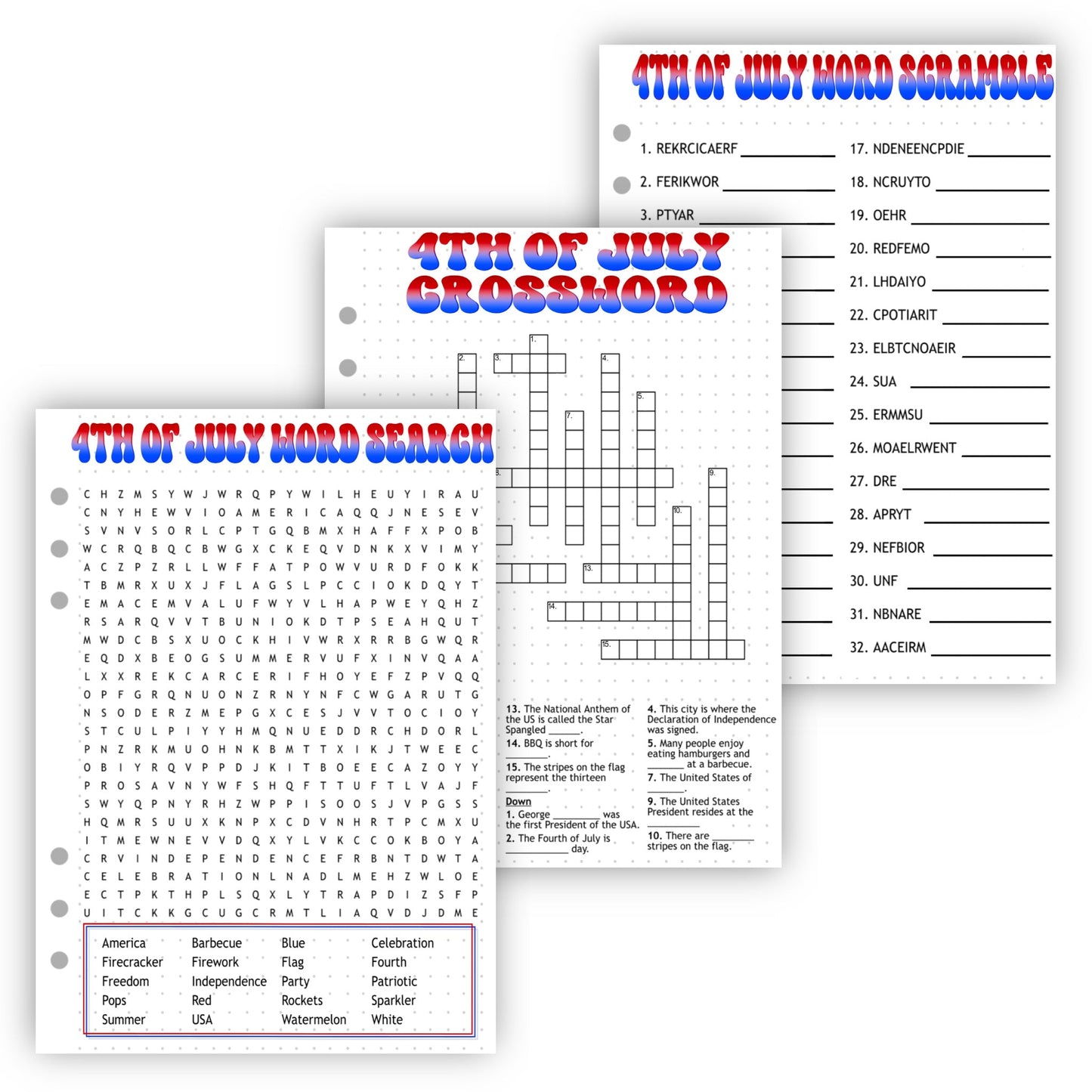 Patriotic Activity Pages