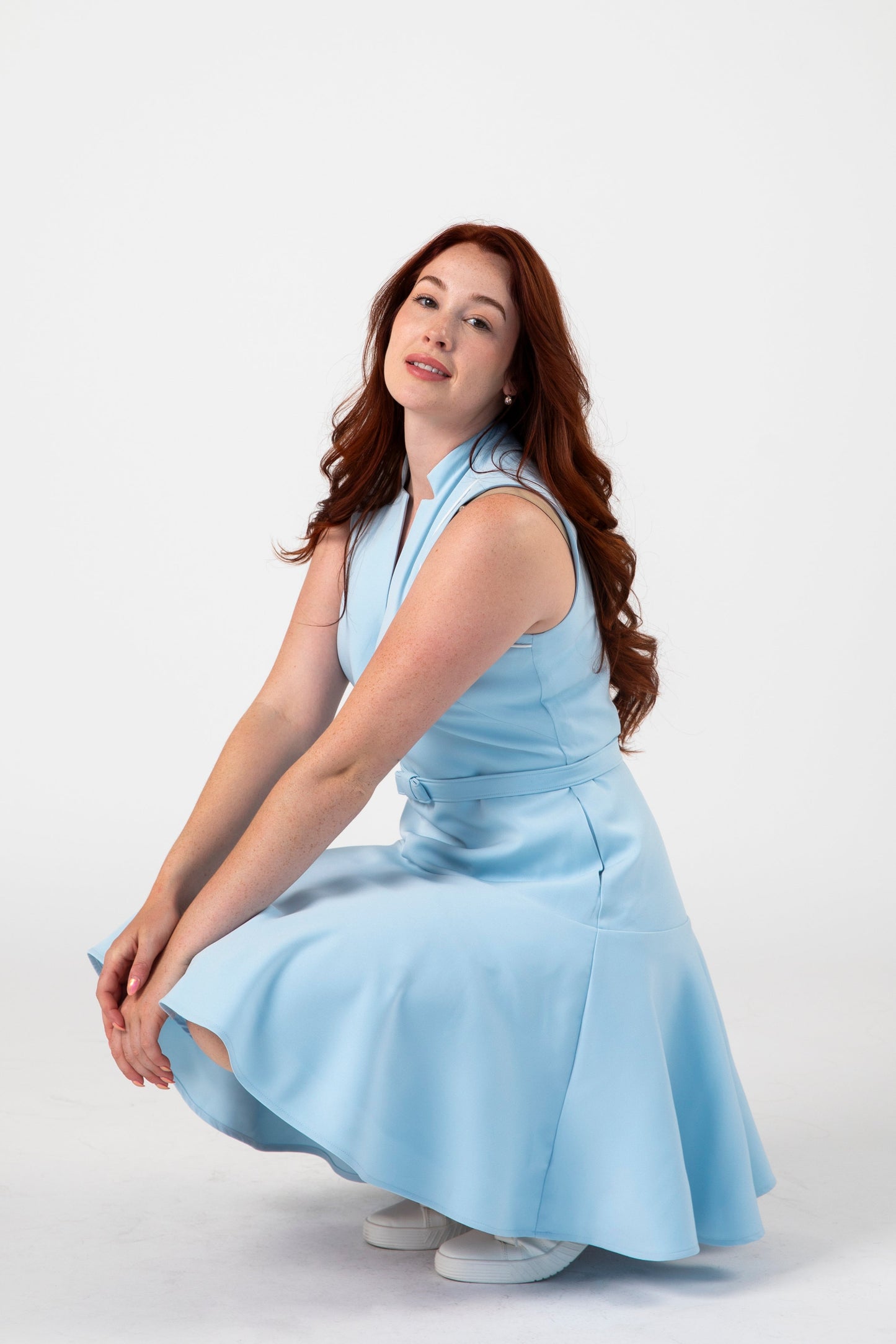 Aspire Flounce Dress with Piping Detail