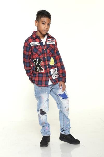 FALU Kid's Premium Flannel Button Down Shirt