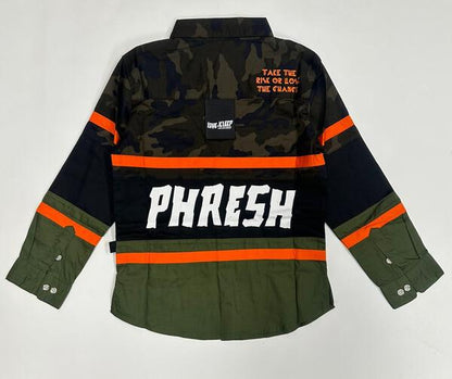 VETI Kid's Premium Twill Shirt With Multi Color Cut-blocks