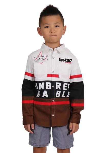 TINSEL Kid's Premium Twill Shirt With Multi Color Cut-blocks