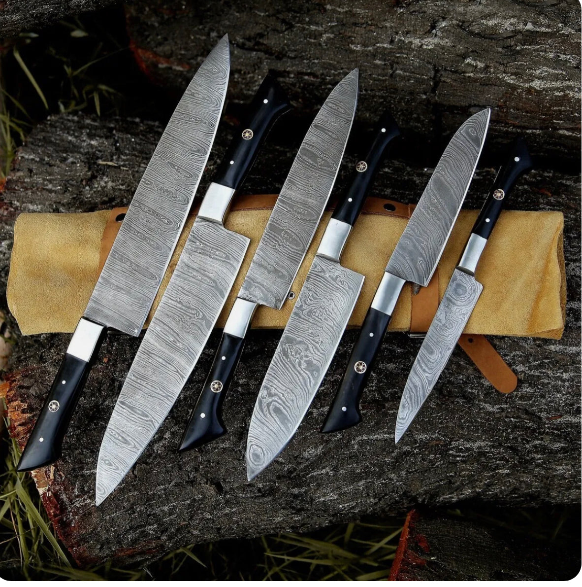 Here’s a fresh, seasonal rewrite with trending culinary keywords, SEO focus, and updated flow:  🔪 Product Title: Knife Sets for Kitchen – 13" Handmade Damascus Steel Chef Knife with Epoxy Resin Handle & Leather Sheath