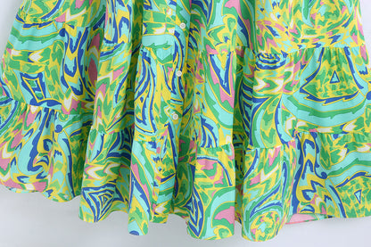 Spring Women's New Long-Sleeved Printed Dress