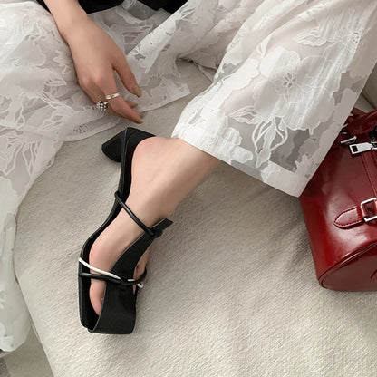 New Summer Slippers Women Mules High Heels Sandals Shoes for Women Casual Shoes Zapatos De Mujer Gladiator Ladies Shoes