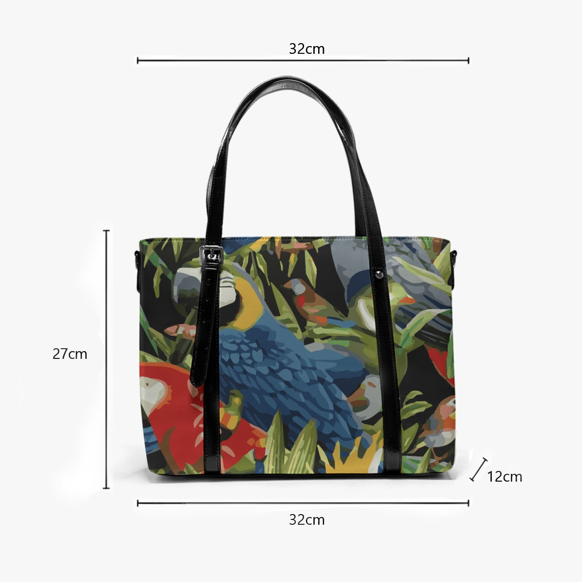 Black & Red Paradise Women's Tote Bag With Adjustable Handle, Large Travel Bag, Duffel