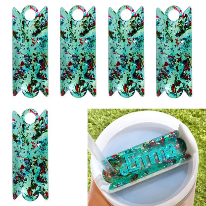 10/5PCS Name Plate Compatible For Replacement Stanley 40 Oz Cups Blank Name Tag Reusable Acrylic Nameplate Glass Lid For Bottle