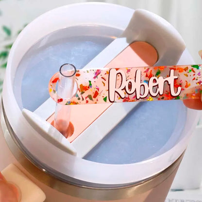 10/5PCS Name Plate Compatible For Replacement Stanley 40 Oz Cups Blank Name Tag Reusable Acrylic Nameplate Glass Lid For Bottle