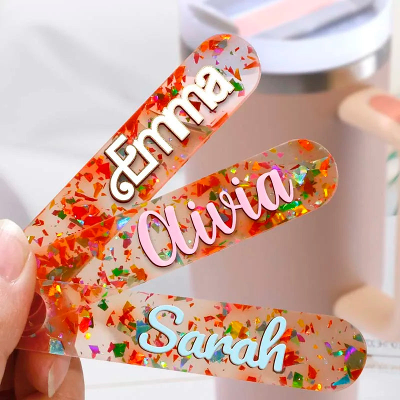 10/5PCS Name Plate Compatible For Replacement Stanley 40 Oz Cups Blank Name Tag Reusable Acrylic Nameplate Glass Lid For Bottle