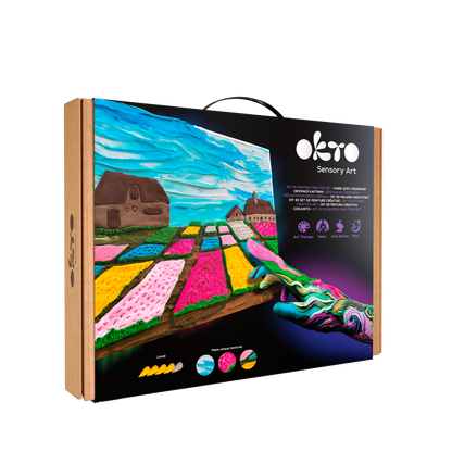 OKTO Sensory Art 3D Painting “Flower Beds in Holland” – 11.8” x 15.7” Canvas Kit
