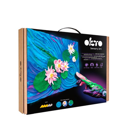 OKTO Sensory Art 3D Painting “Water Lilies” – 11.8” x 15.7” Canvas Kit