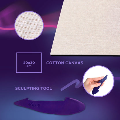 OKTO Sensory Art 3D Painting “Water Lilies” – 11.8” x 15.7” Canvas Kit