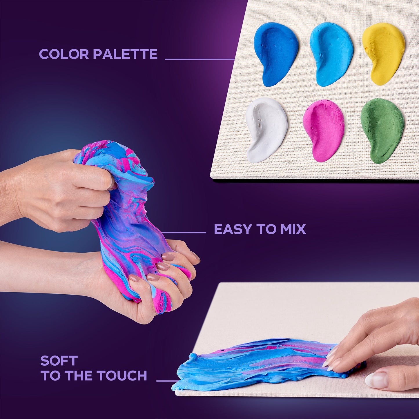 OKTO Sensory Art 3D Painting “Water Lilies” – 11.8” x 15.7” Canvas Kit