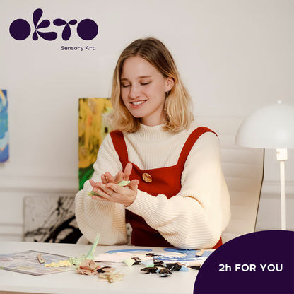 OKTO Sensory Art 3D Painting “Water Lilies” – 11.8” x 15.7” Canvas Kit