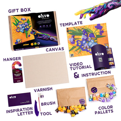 OKTO Sensory Art 3D Painting “Irises” – 11.8” x 15.7” Canvas Kit