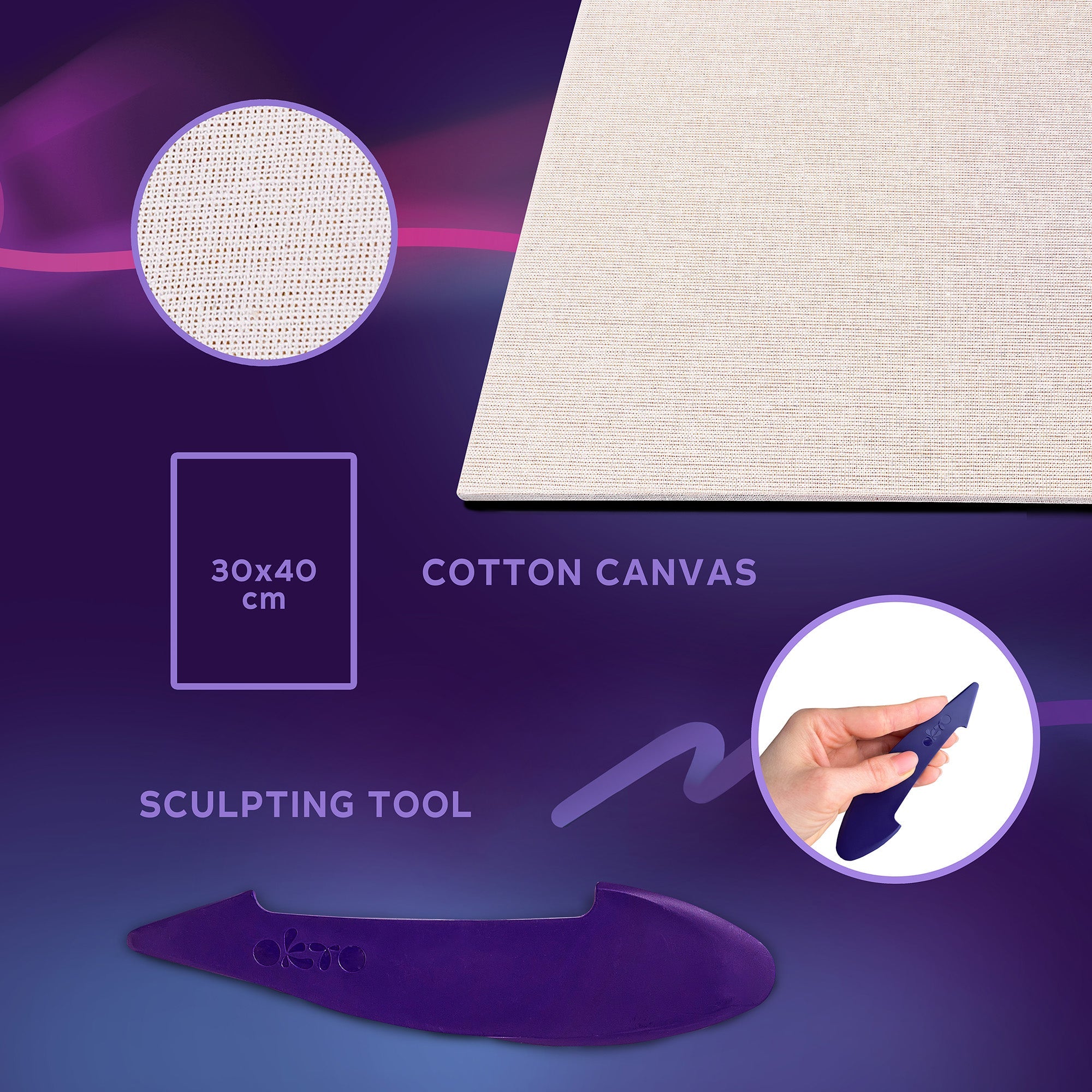 OKTO Sensory Art 3D Painting “Irises” – 11.8” x 15.7” Canvas Kit