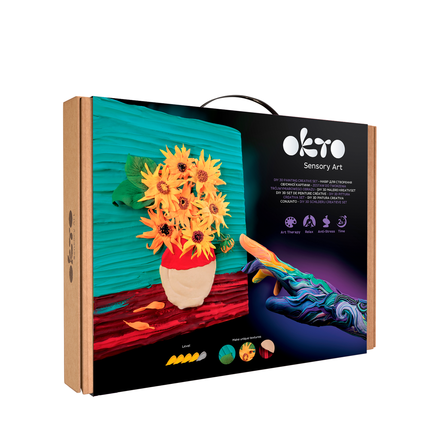 OKTO Sensory Art 3D Painting “Sunflowers” – 11.8” x 15.7” Canvas Kit