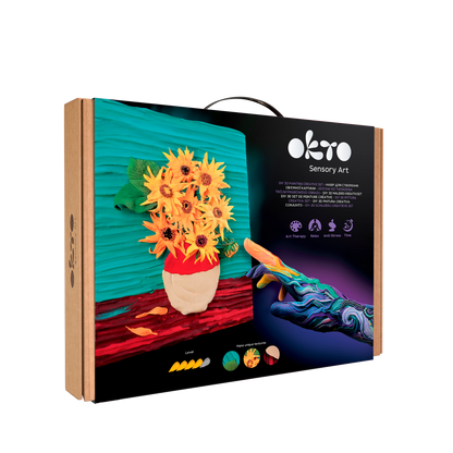 OKTO Sensory Art 3D Painting “Sunflowers” – 11.8” x 15.7” Canvas Kit