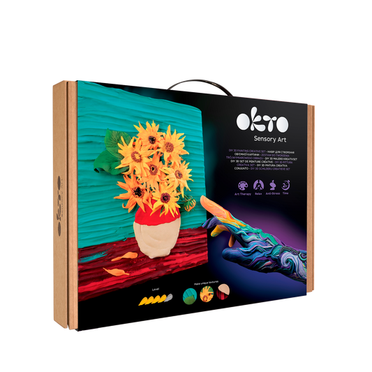 OKTO Sensory Art 3D Painting “Sunflowers” – 11.8” x 15.7” Canvas Kit