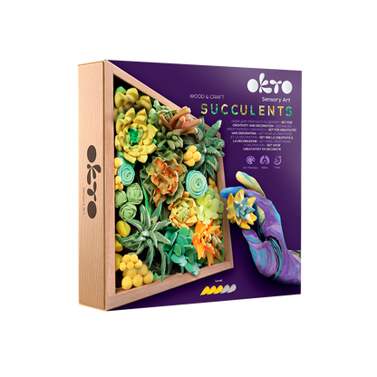 OKTO Sensory Art 3D Woodcraft “Energy” – Succulent Craft Kit