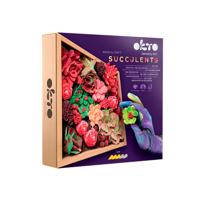 OKTO Sensory Art 3D Woodcraft “Passion” – Succulent Craft Kit