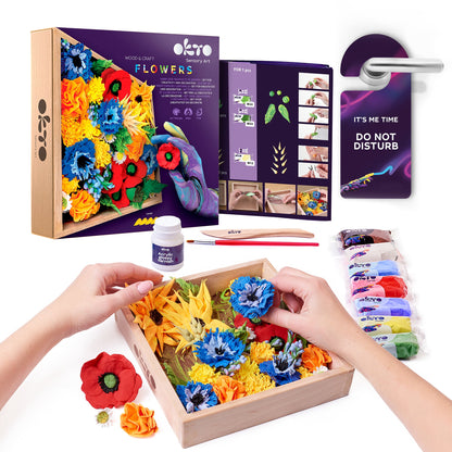 OKTO Sensory Art 3D Woodcraft “Freedom” – Succulent Craft Kit