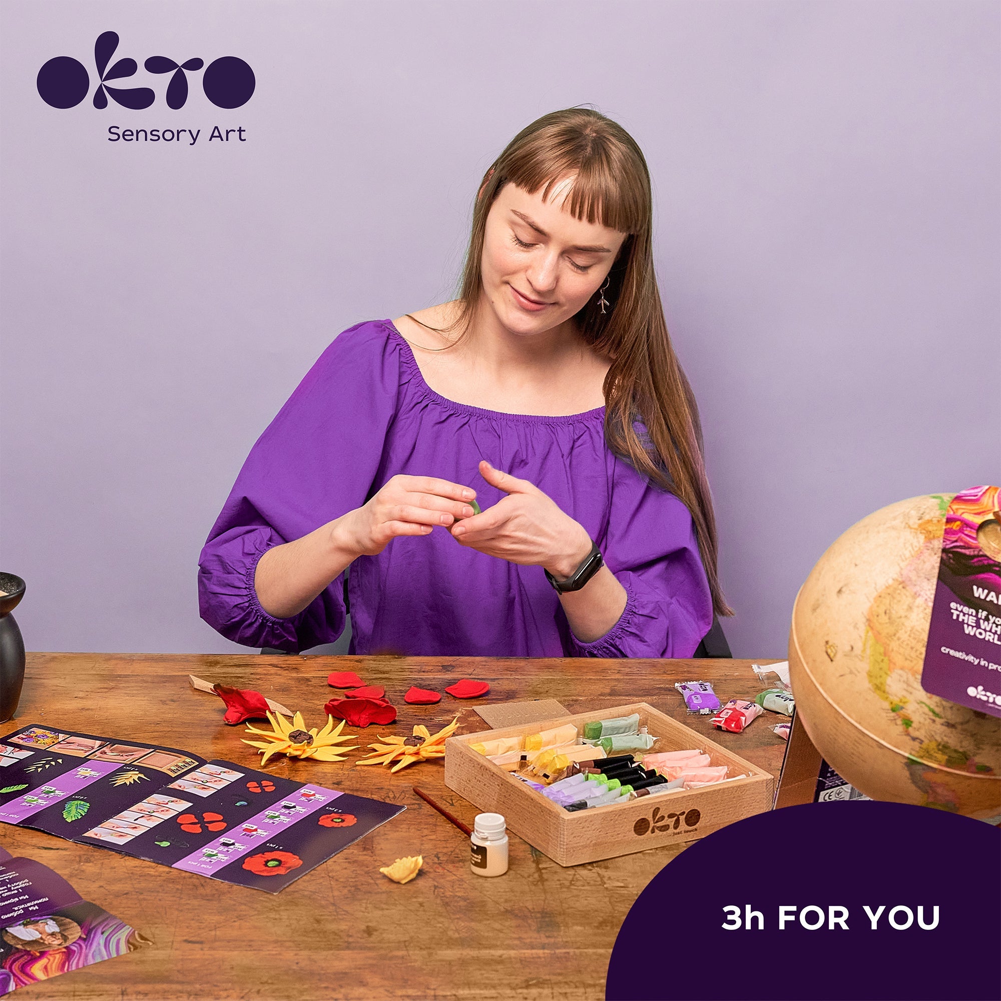 OKTO Sensory Art 3D Woodcraft “Freedom” – Succulent Craft Kit