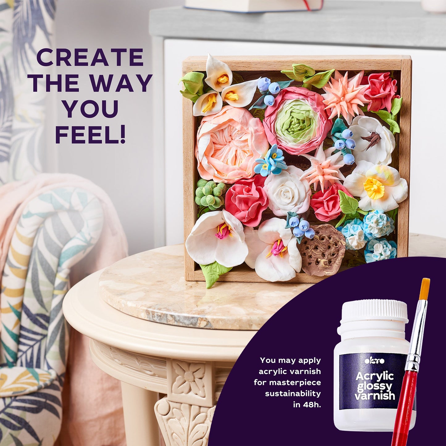 OKTO Sensory Art 3D Woodcraft “Romance” – Succulent Craft Kit