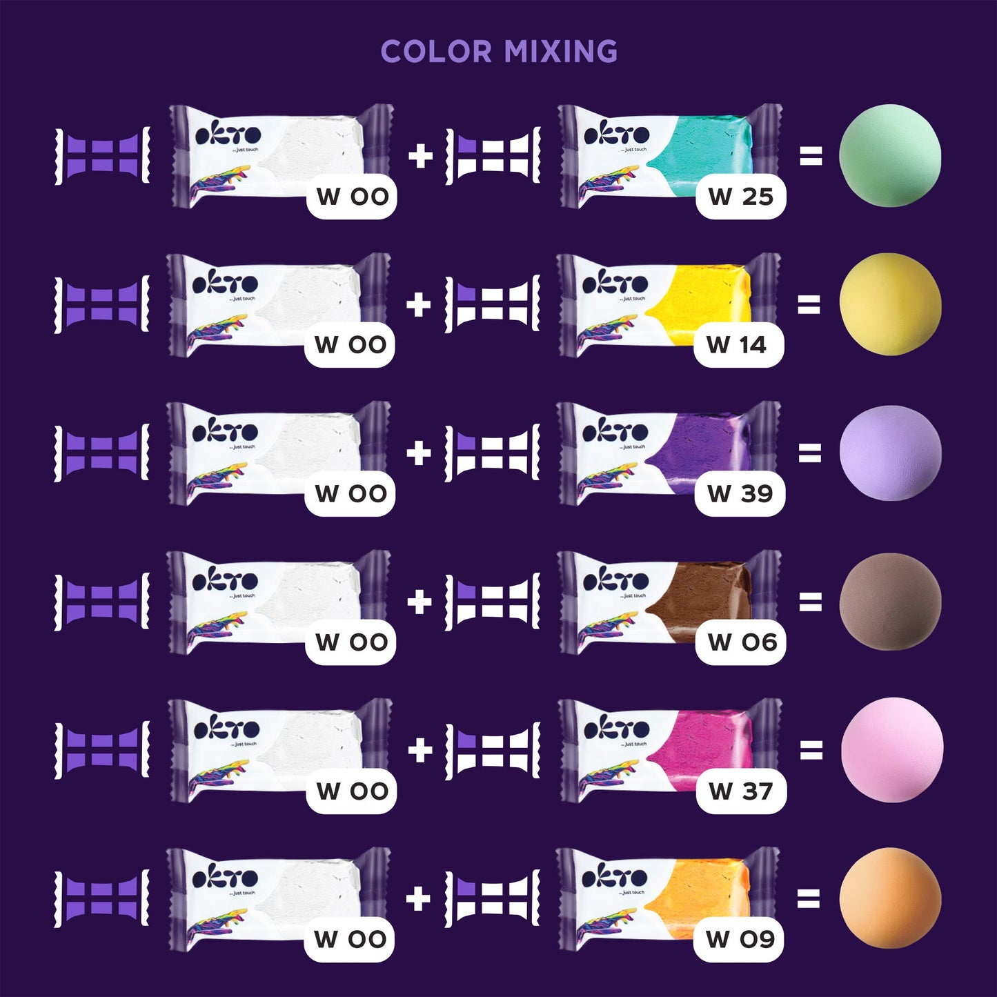 OKTO Colors Air Clay (L) — 30 Sticks — Refill — Ages 14+