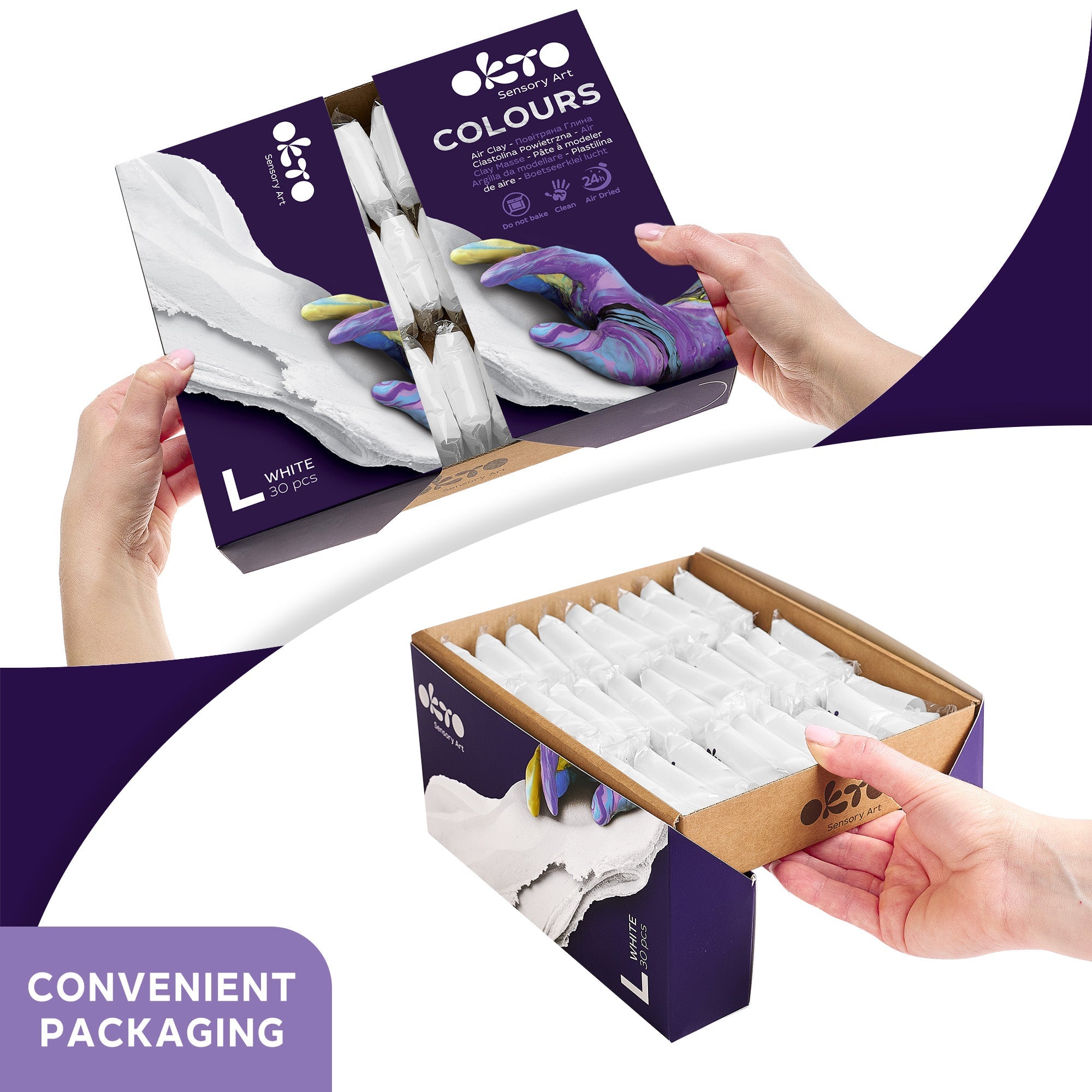 OKTO Colors Air Clay (L) — 30 Sticks — Refill — Ages 14+