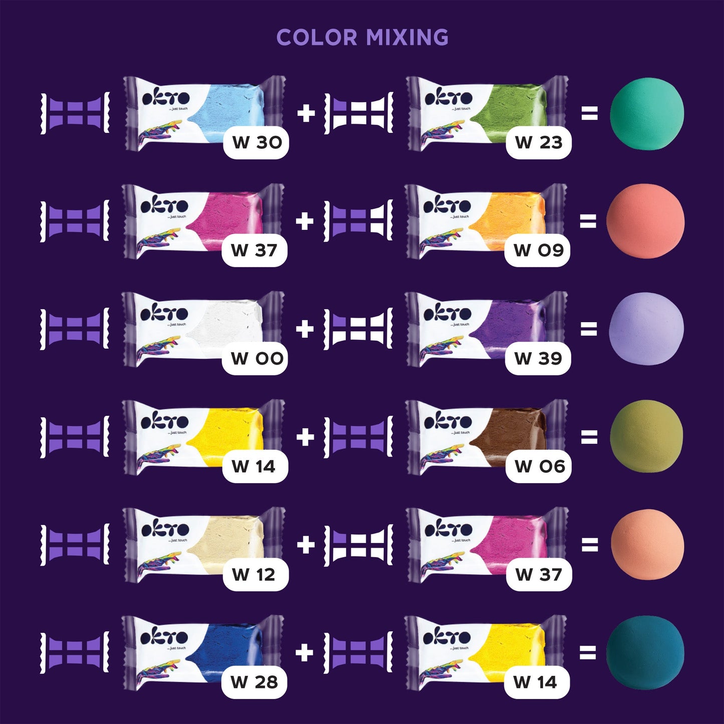 OKTO Colors Mix Air Clay (L Size)