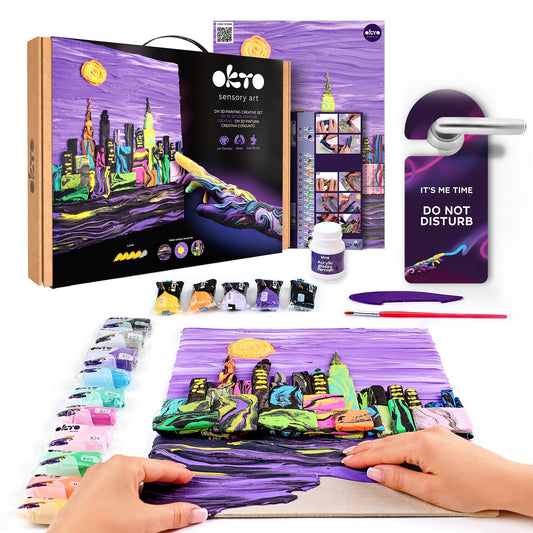 OKTO 3D Clay Painting — New York Skyline (≈16×12 in) — Ages 14+