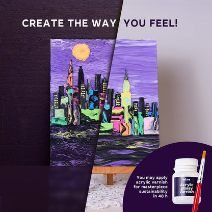 OKTO 3D Clay Painting — New York Skyline (≈16×12 in) — Ages 14+