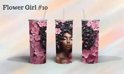 African American Girl covered in Girls Tumbler