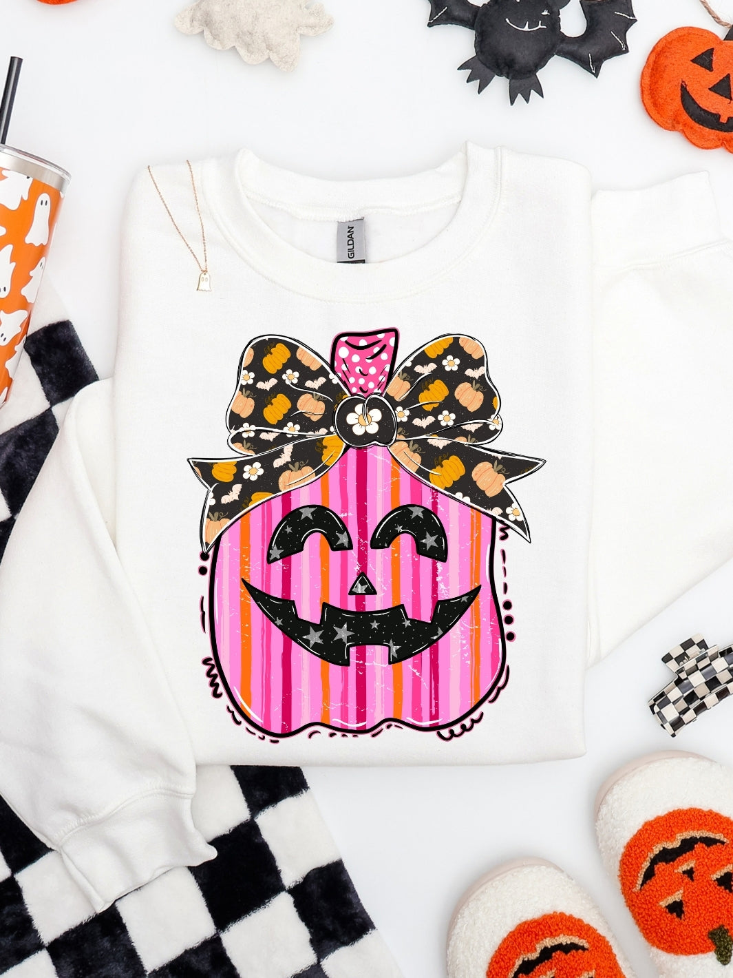 Gildan Pink Pumpkin Sweatshirt
