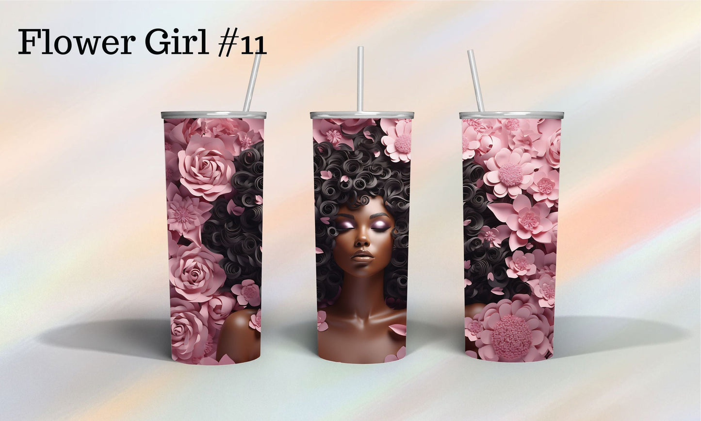 African American Girl covered in Girls Tumbler